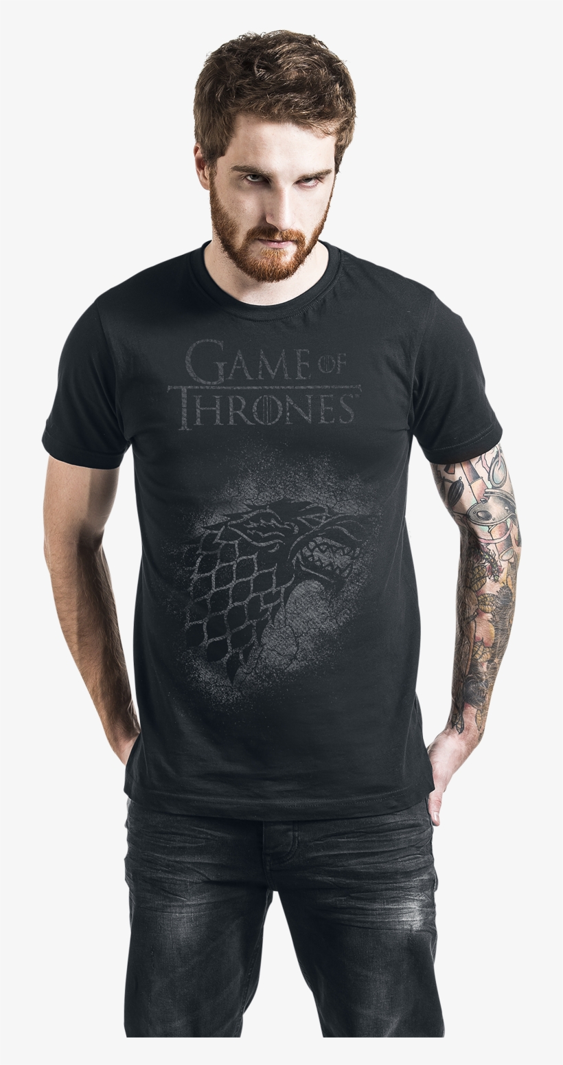 Official Black Game Of Thrones House Stark Sigil T - Half Life Tricko, transparent png download