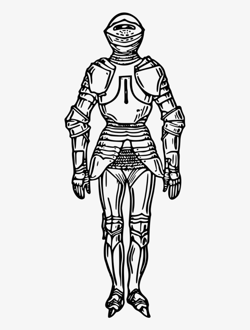 Vector Graphics - Suit Of Armour Drawing, transparent png download