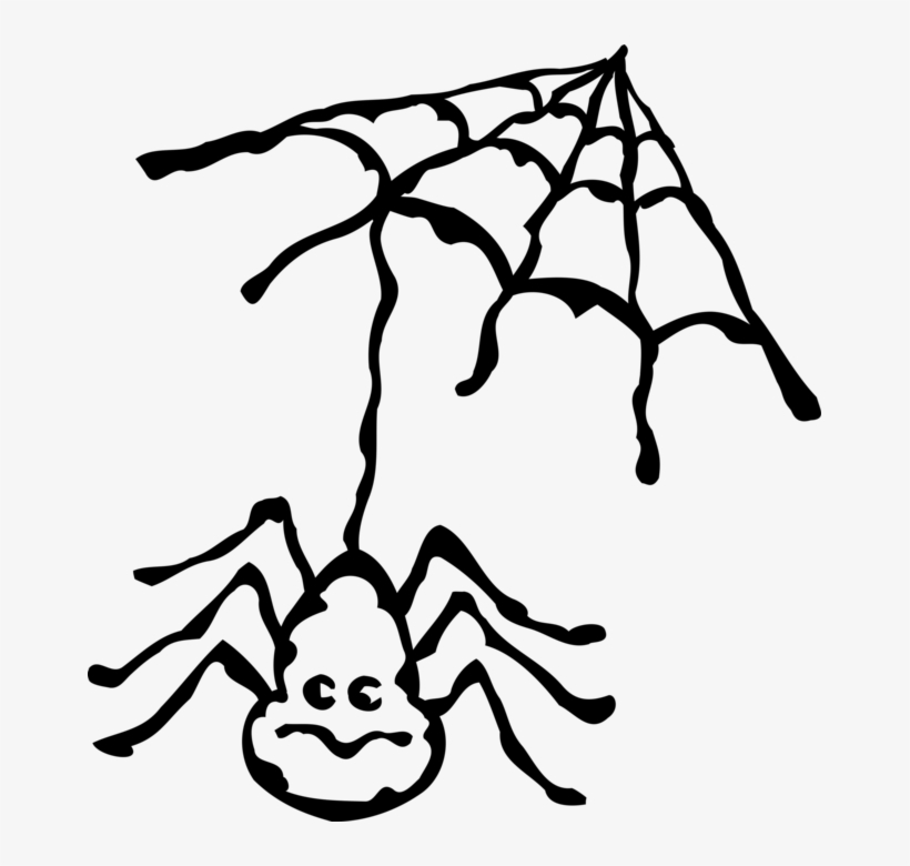 Vector Illustration Of Arachnid Spider Insect And Web - Illustration, transparent png download