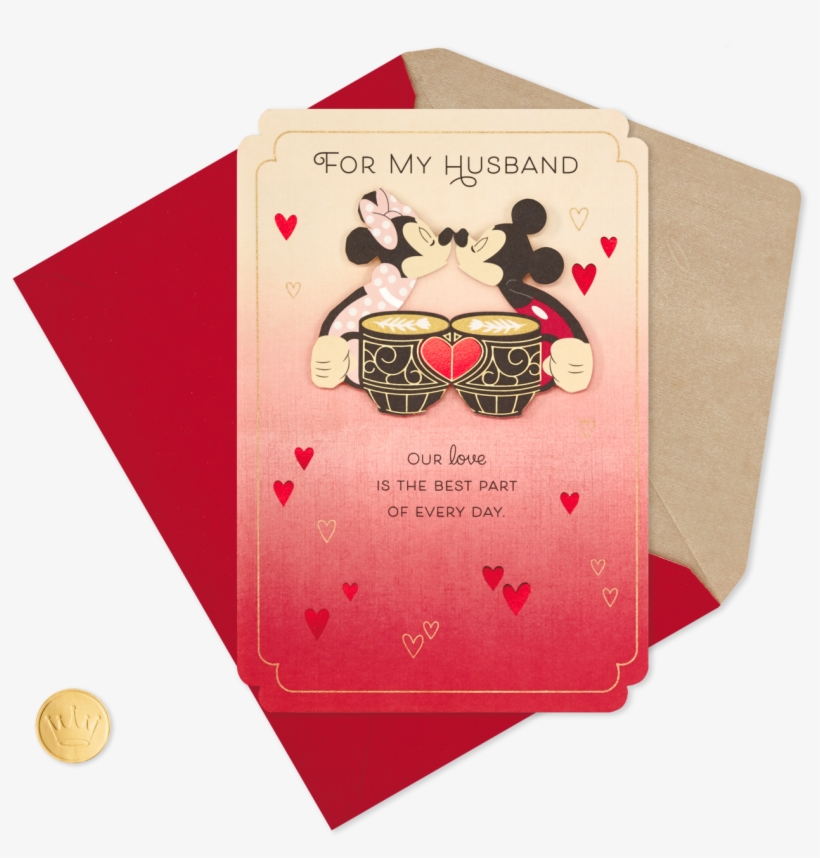 Mickey And Minnie Love Valentine's Day Card For Husband - Valentine's Day To Husband, transparent png download