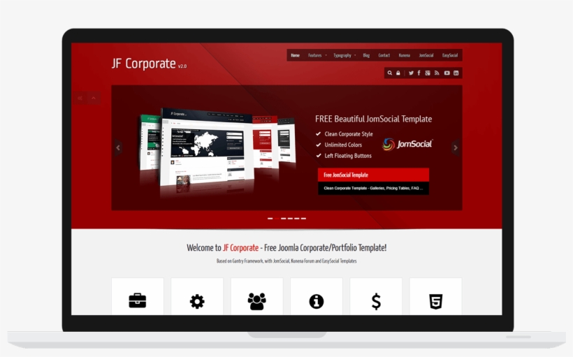Free Professional Joomla Template - Jf_corporate, transparent png download