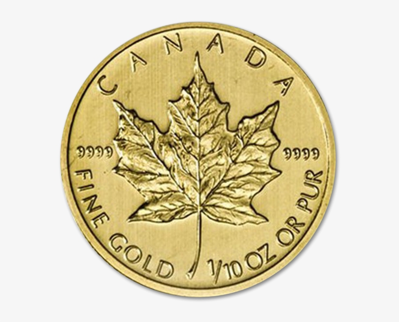 Golden Maple Leaf 1/10 Oz - Coin, transparent png download