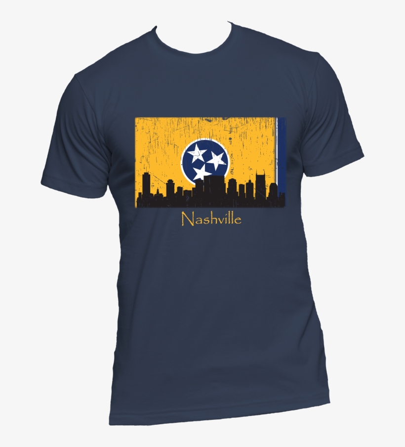 Nashville Skyline Yellow Men's Short Sleeve T-shirt - Flag Of Tennessee, transparent png download