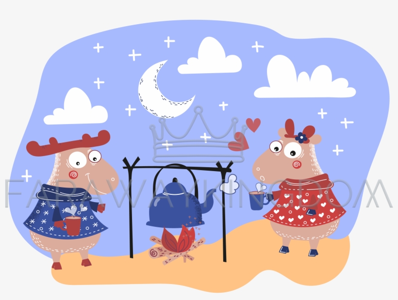 Deer Love Valentine Day Party Animal Vector Illustration - Vector Graphics, transparent png download