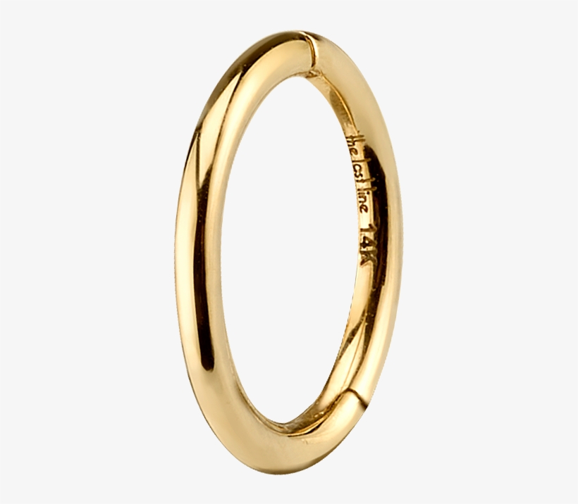 Small Seamless Hoop Earring - Stainless Steel Gold Oval Jump Ring, transparent png download