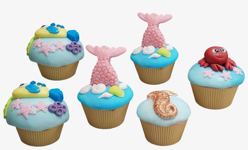 Mermaid Cupcakes - Cupcake, transparent png download