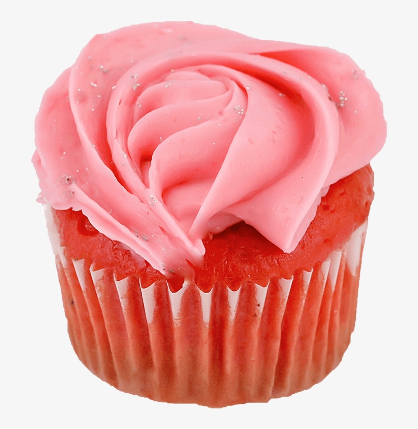 Mini Strawberry Cupcake - Cupcake, transparent png download