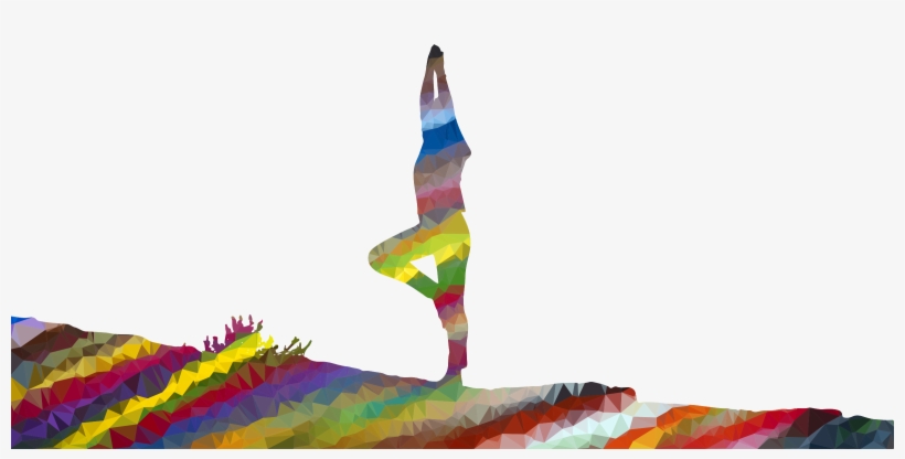 This Free Icons Png Design Of Low Poly Prismatic Streaked - Yoga, transparent png download