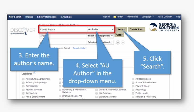 Discover Will Now Return Results For Authors With The - Georgia Southern University, transparent png download