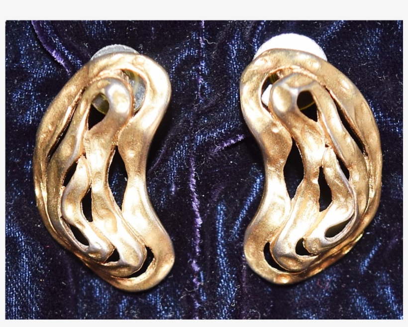 Vintage Goldtone Earrings - Earrings, transparent png download