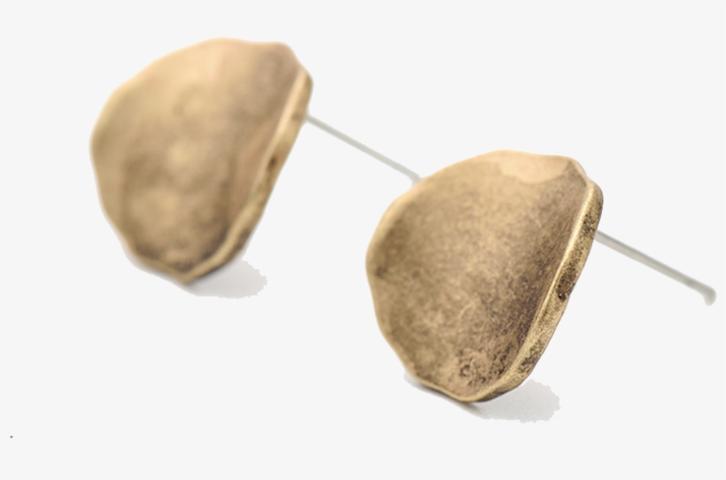 Hammered Stud Earrings - Earring, transparent png download
