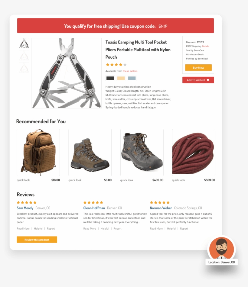 Product Recommendations On An Ecommerce Site Example - Web Page, transparent png download