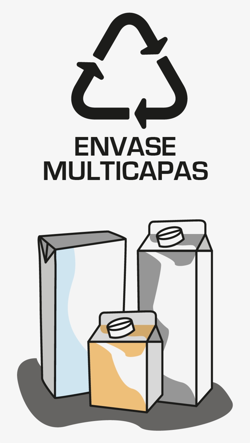 Envases Multicapas De Cartón Aséptico - Cardboard Recycle Symbol, transparent png download