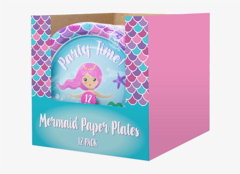 Mermaid Disposable Paper Plates 23cm - Christmas Card, transparent png download
