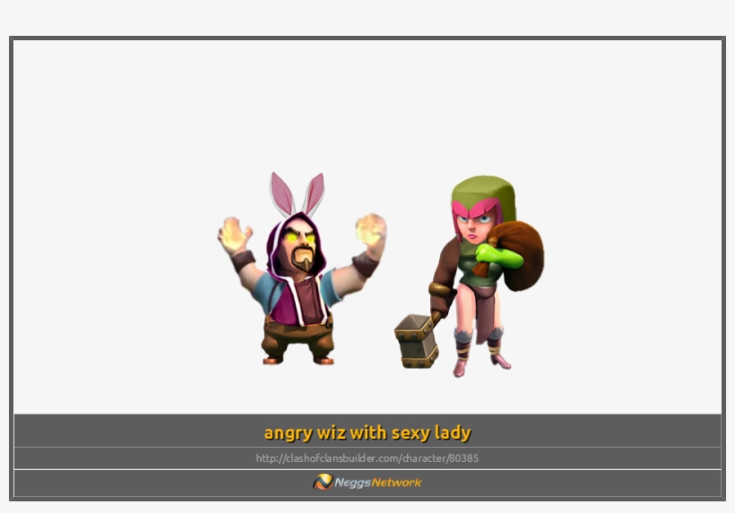 Angry Wiz With Sexy Lady Character - Cartoon, transparent png download