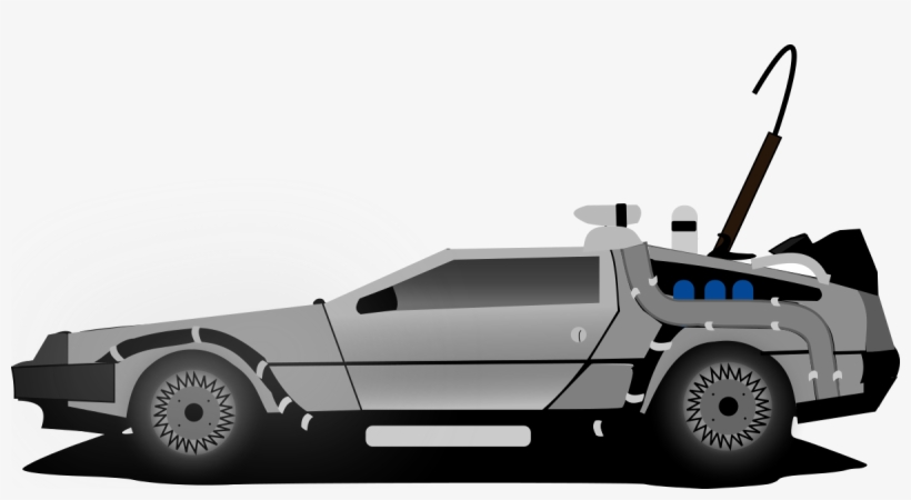 Car Delorean Clipart By Raulxav - Back To The Future Delorean Cartoon, transparent png download