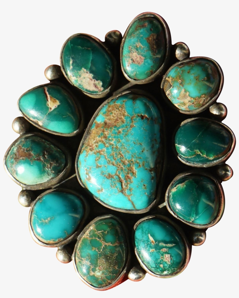 Antique Indian Jewelry Turquoise Vintage Pin Pendant - Jade, transparent png download