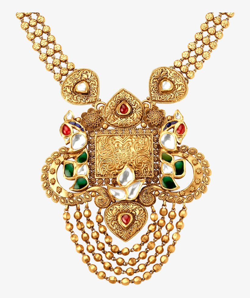 Rivaah Glass Kundan 22kt Gold Neckwear Set Jewellery - Necklace, transparent png download