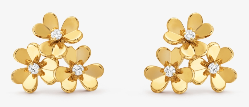 Frivole Earrings, 3 Flowers, Mini Model, transparent png download
