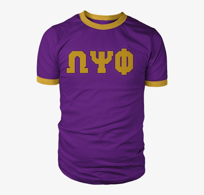 Omega Psi Phi Greek Letter Ringer Tee - Active Shirt, transparent png download