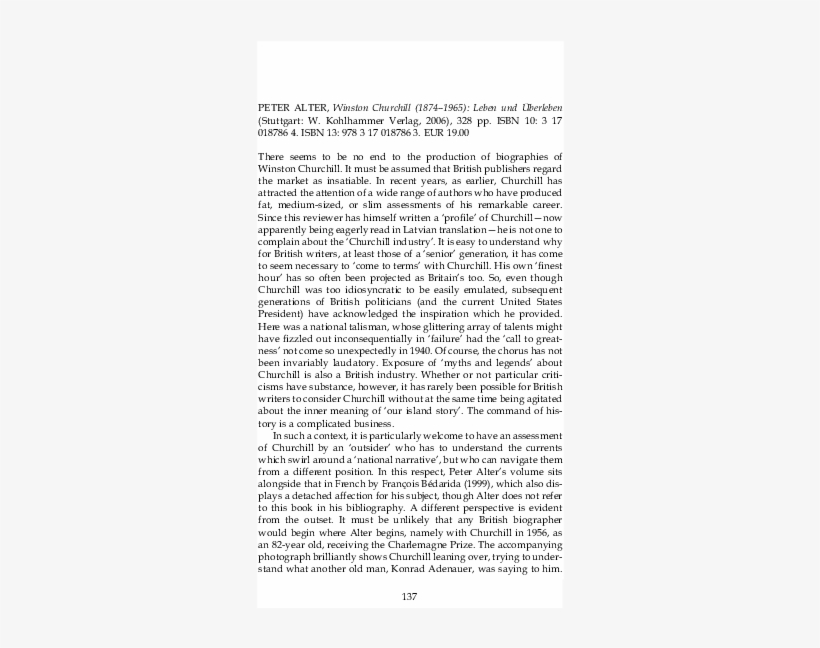 Review Of Peter Alter, Winston Churchill - Companions Of Diomedes Changed To Geese, transparent png download