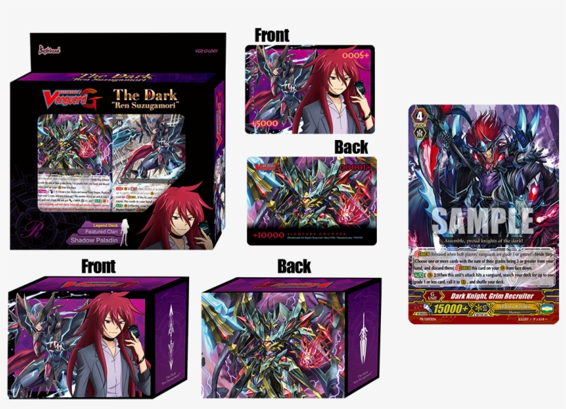 The Dark “ren Suzugamori” Deck Set - Shadow Paladin Cardfight Vanguard, transparent png download