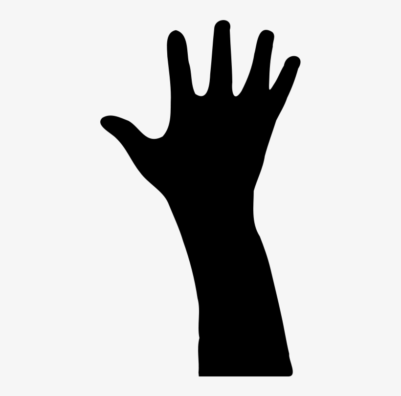 Raised Hand In Silhouette Clip Art Download - Arm And Hand Silhouette, transparent png download