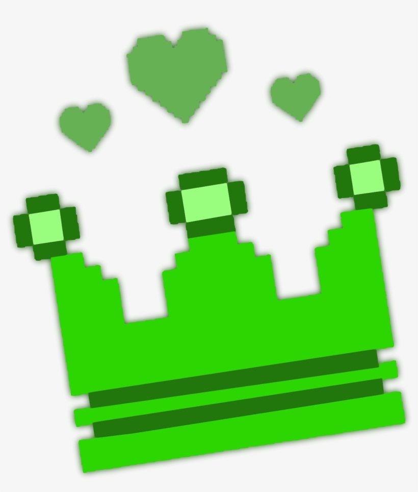 Crown Hat Green Pixel Princess Prince Queen King Snap - Heart, transparent png download