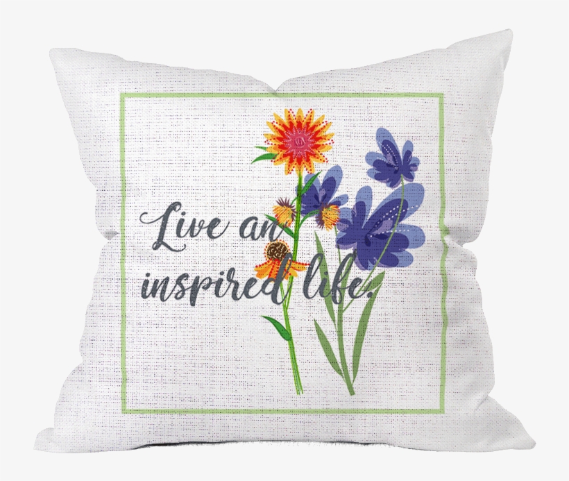 Inspired Life Floral Pillow Cover - Cushion, transparent png download