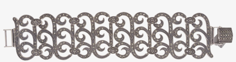 Sterling Silver Marcasite Fancy Bracelet - Chain, transparent png download
