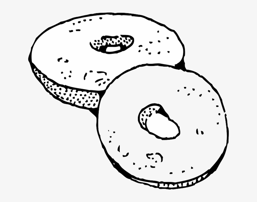 Png Freeuse Bagel Clipart Old Free On Dumielauxepices - Black And White Bagel Png, transparent png download