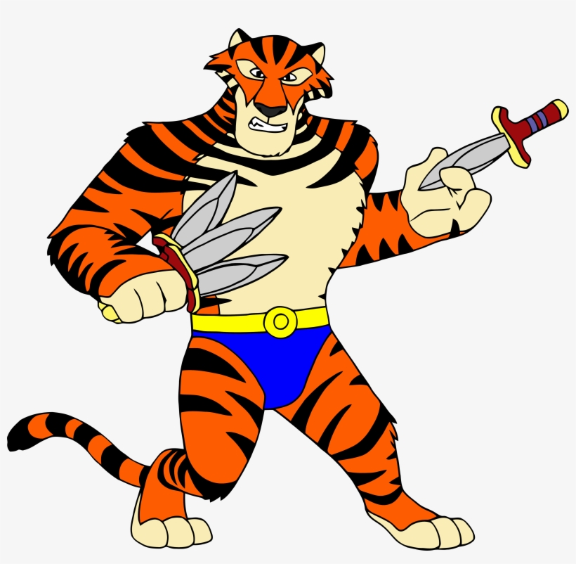 Vitaly With Knives Cartoon Clipart Png Image Download - Vitaly The Tiger, transparent png download