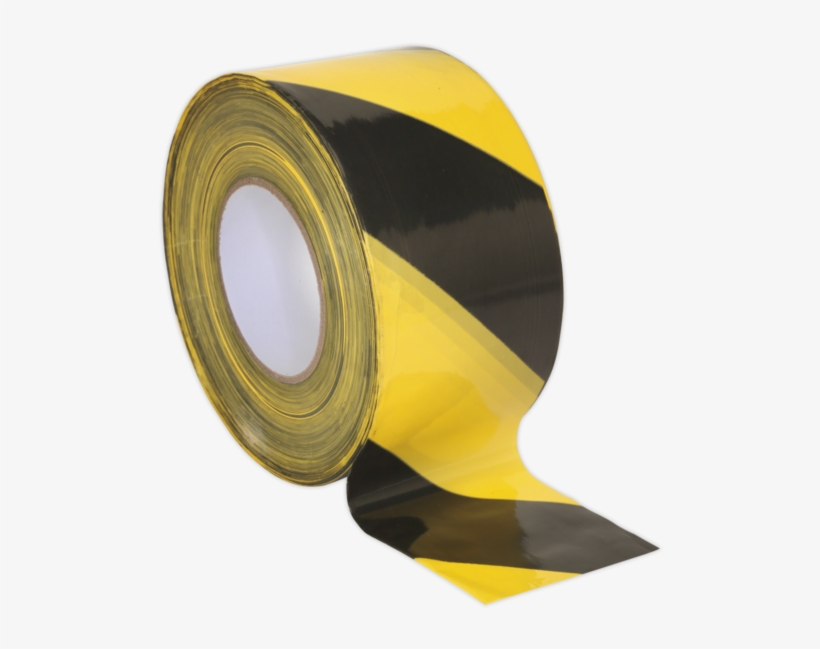 Hazard Warning Barrier Tape 80mm X 100mtr Black/yellow - Banda Semnalizare, transparent png download