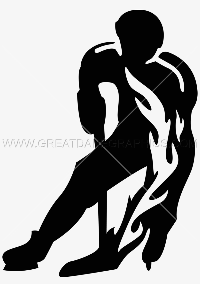 Flaming Hockey Player - Dribble Basketball, transparent png download