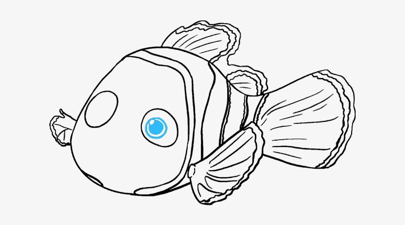 Clipart Easy Long Drawings - Nemo In Black And White, transparent png download