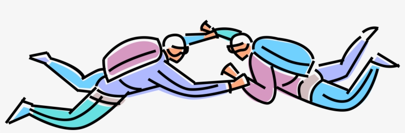 Vector Illustration Of Tandem Skydivers Jump From Plane, transparent png download