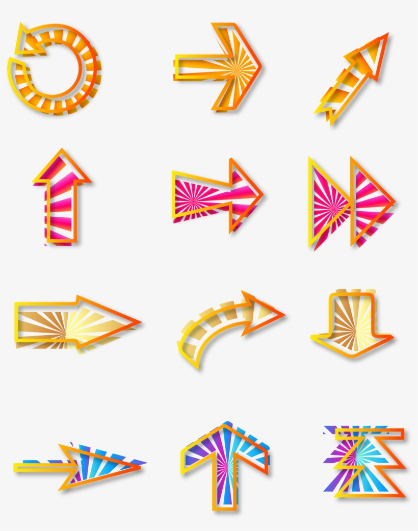 Divergence Pattern Decorative Arrows Colorful Png And - Vector Graphics, transparent png download