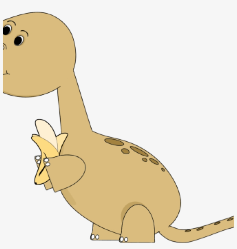 Cute Clipart Dinosaur - Dinosaur Eating A Banana, transparent png download