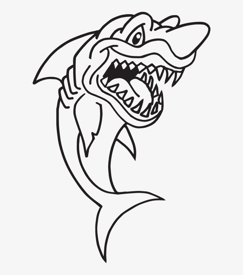 14626 - Cartoon Shark, transparent png download