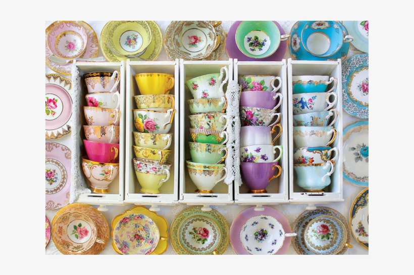 Colorful Tea Cups - Jigsaw Puzzle, transparent png download