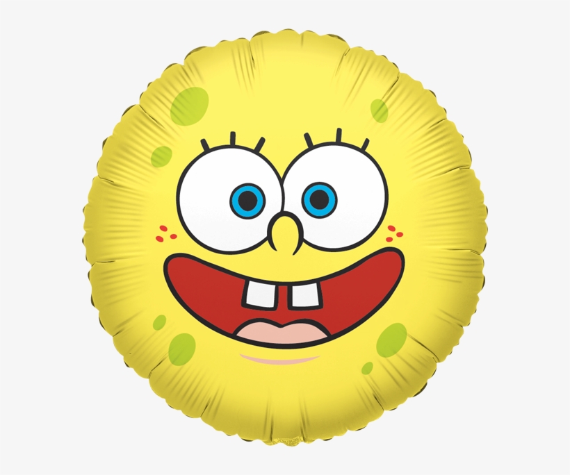 Globo Metálico De Bob Esponja Sonriendo - Spongebob Crew Neck Sweatshirt, transparent png download