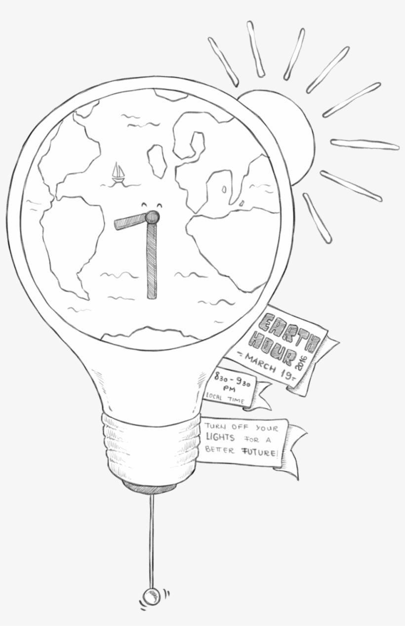 1024 X 1492 28 - Earth Hour Black And White, transparent png download