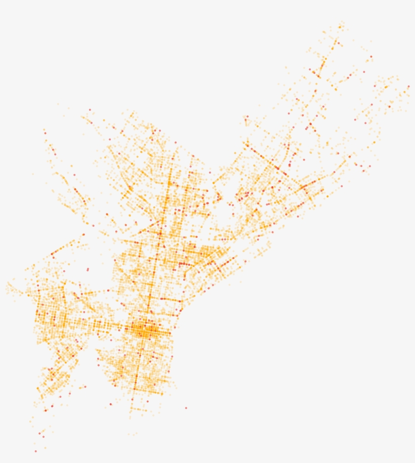 Map Includes All Reported Pedestrian Involved Incidents - Orange, transparent png download
