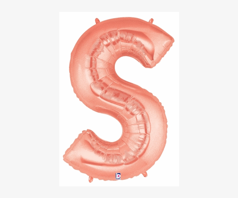 Rose Gold Letter S Foil Balloon Letters - Black Letter S Balloon, transparent png download