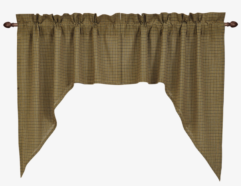 Tea Cabin Green Plaid Swag Curtain Set Of 2 36x36x16 - Window Valance, transparent png download