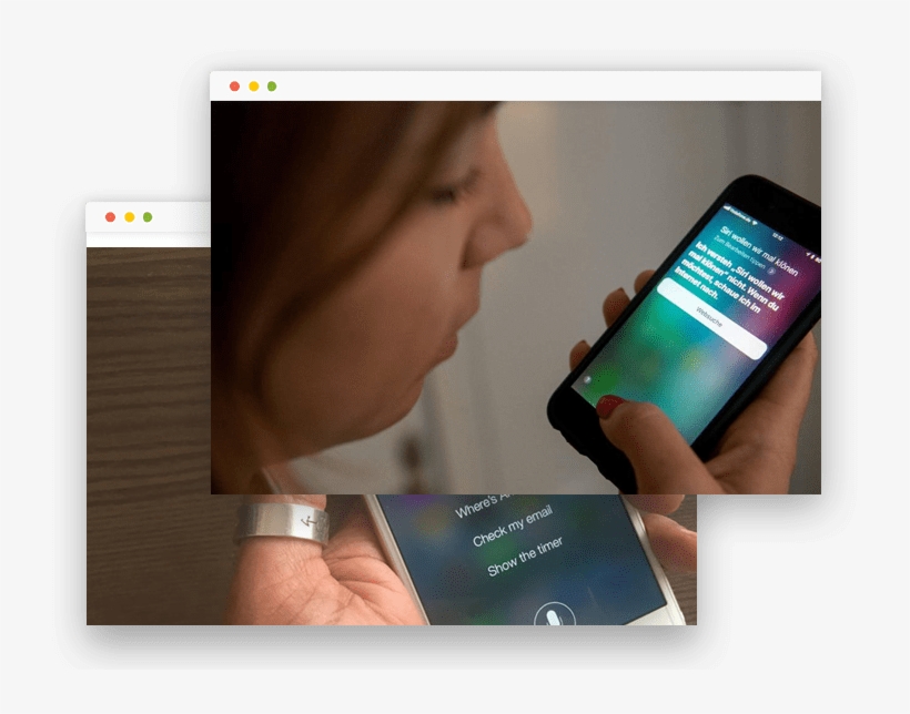 Woman Speaking To Siri - Siri, transparent png download