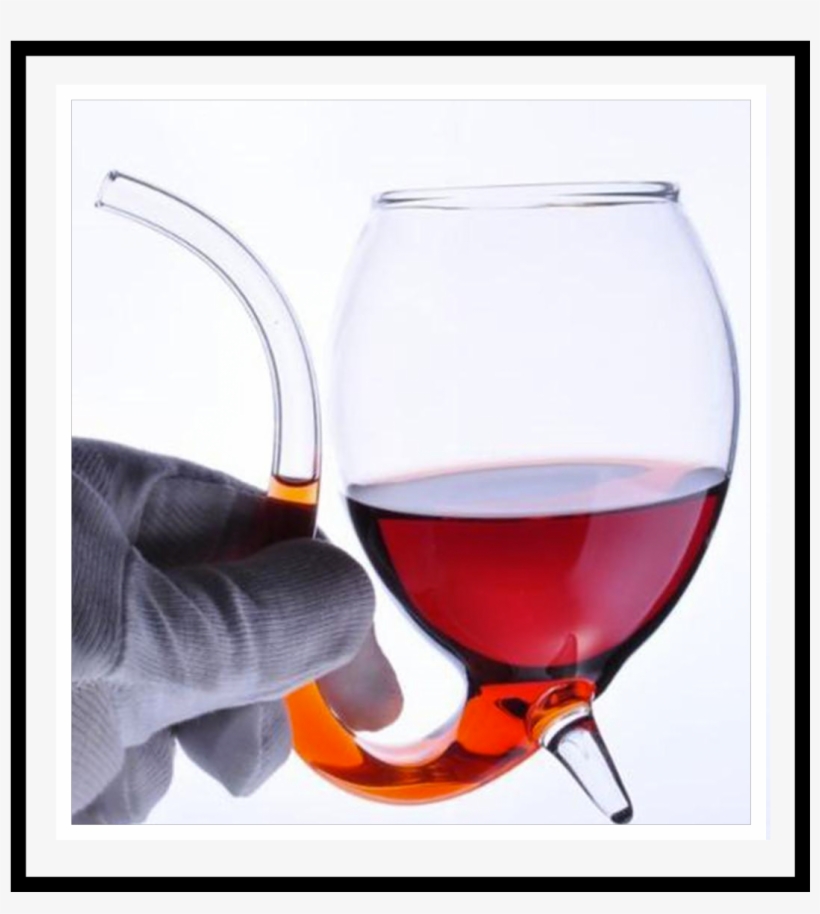 2pcs Wine Glass Cup With Straw - Verre À Vin Avec Paille, transparent png download