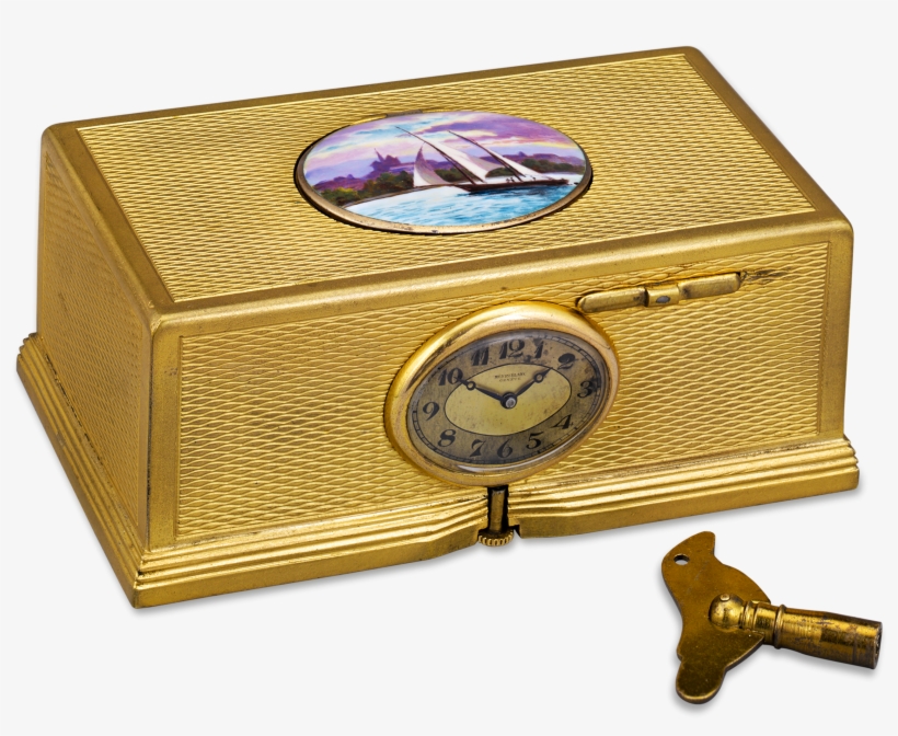 Gold-plated Singing Bird Box And Clock - Box, transparent png download