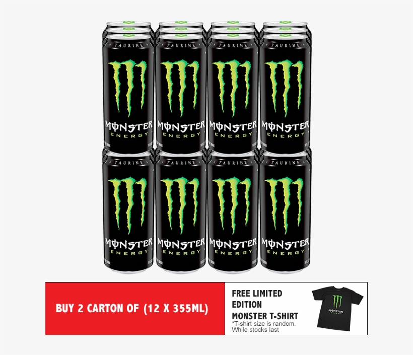 Monster Energy Drink 12 X 355ml X 2 Carton - Monster Energy Drink, transparent png download