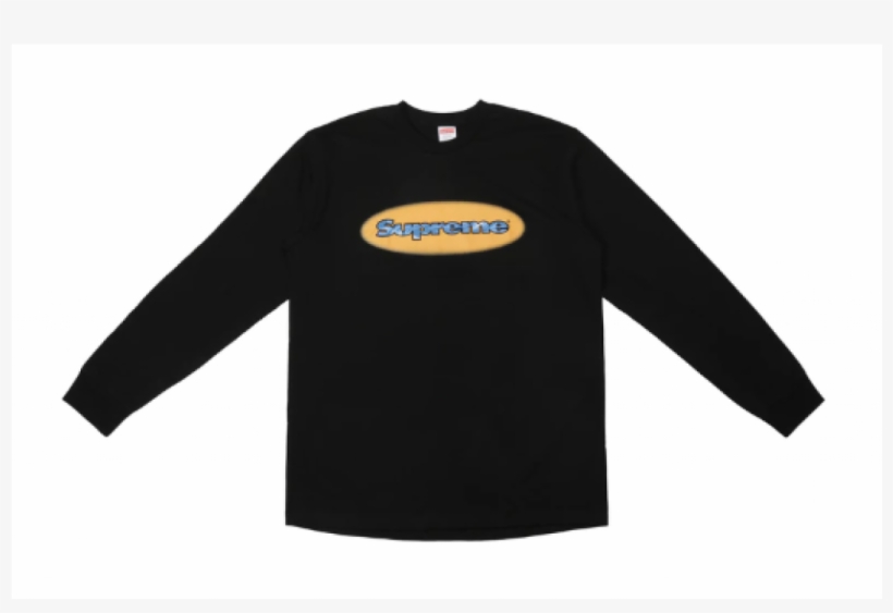 Supreme Ripple Ls Tee Black - Sweatshirt, transparent png download
